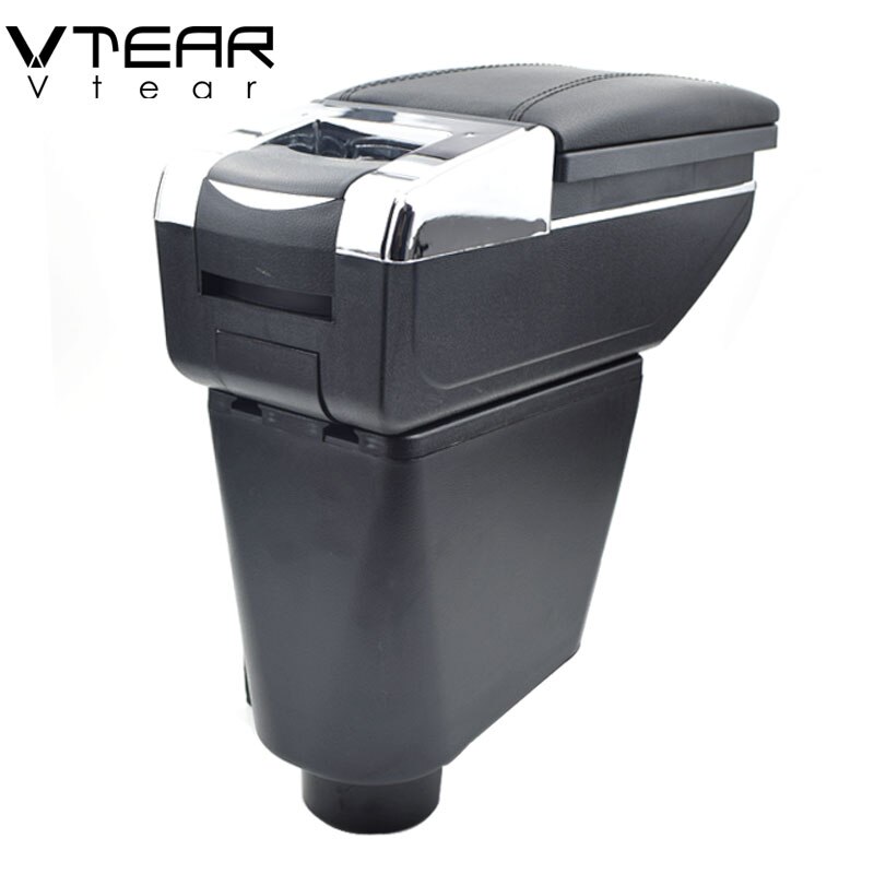 Vcry-accessoires pour renault clio 2, accoudoir de voiture accoudoir en cuir, boîte de rangement rotative, salon de voiture, console centrale,
