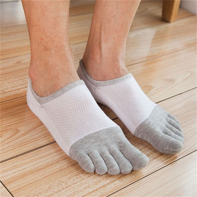 1 pair Five Finger Toe Socks Unisex Men Women Breathable Cotton Nonslip Socks Anti-skid Short Invisible Socks