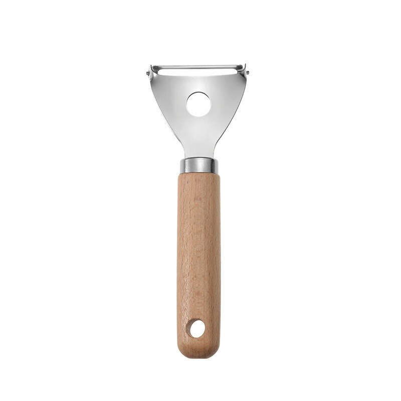 Kitchen Cookware Wooden Handle Small Kitchenware Stainless Steel Opener Baking Pizza Skin-Peeler Cheese Knife Kitchenware Set: H