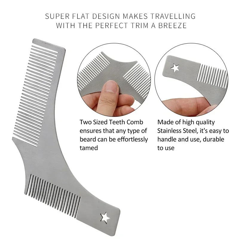 Beard Modeling Ruler Shaping Styling Template Comb Rotatable Men'S Beauty Tool For Hair Trimming Moustache Barber