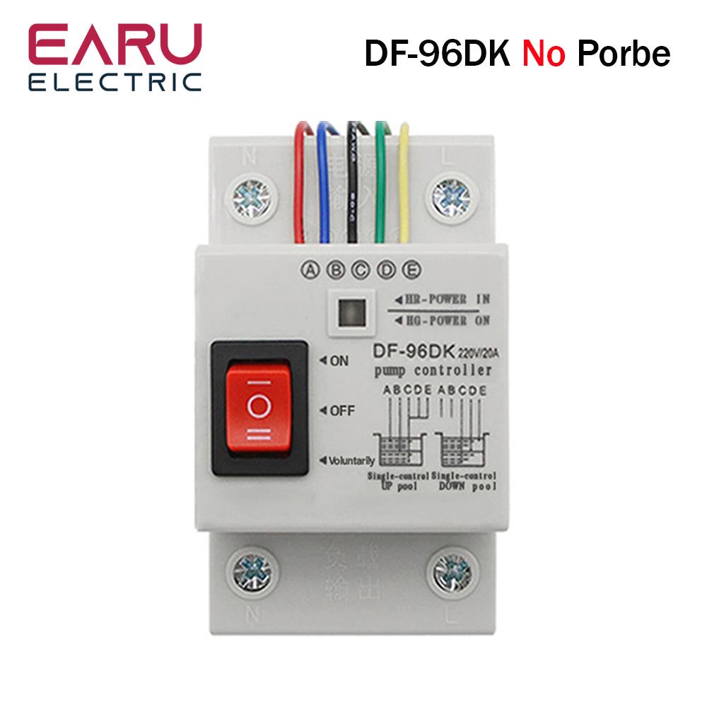 DF-96D DF-96DK Water Level Controller Switch 20A 220V Water Tank Liquid Level Detection Sensor Water Pump Controller 2M Wires: dark green / 2.5V
