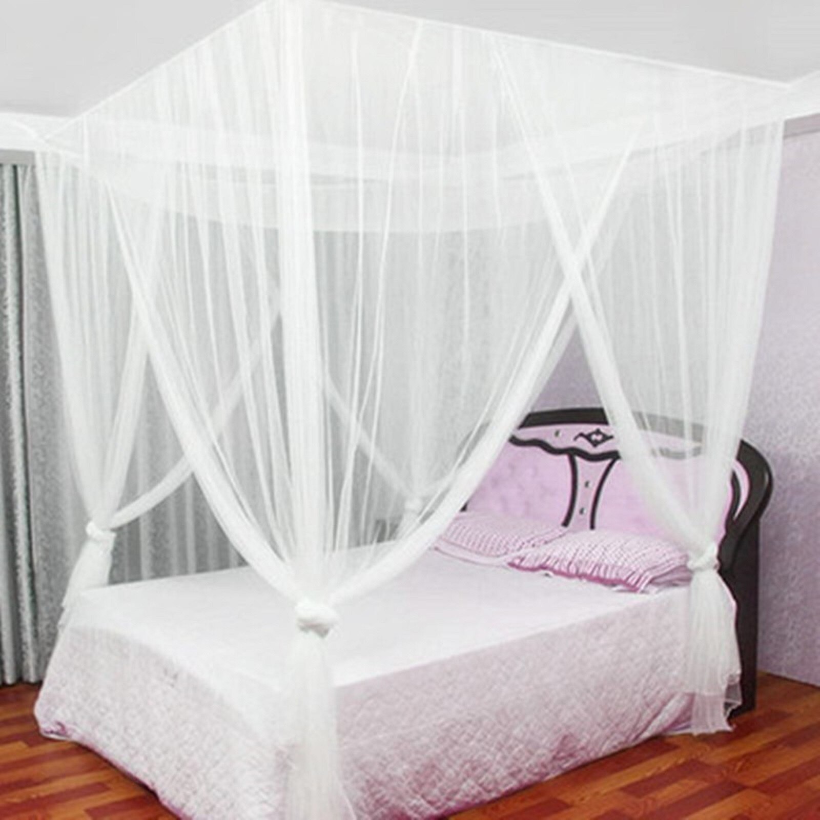 Large Mosquito Net Bedroom Curtain Suitable For All Cribs King-Size Beds Court retro Style, Classic, European Style Mosquito Net: White 
