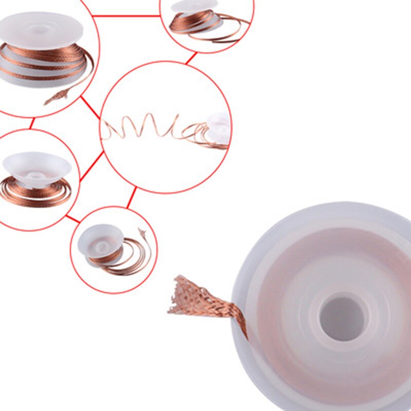 Desolderen Vlecht Tape Koper Soldeerdraad Solderen Wick Tin Soldeer Verwijdering Vlecht Lassen Draad Reparatie Tool 1.5/2/2.5/3/3.5mm (2.5mm 1.5m
