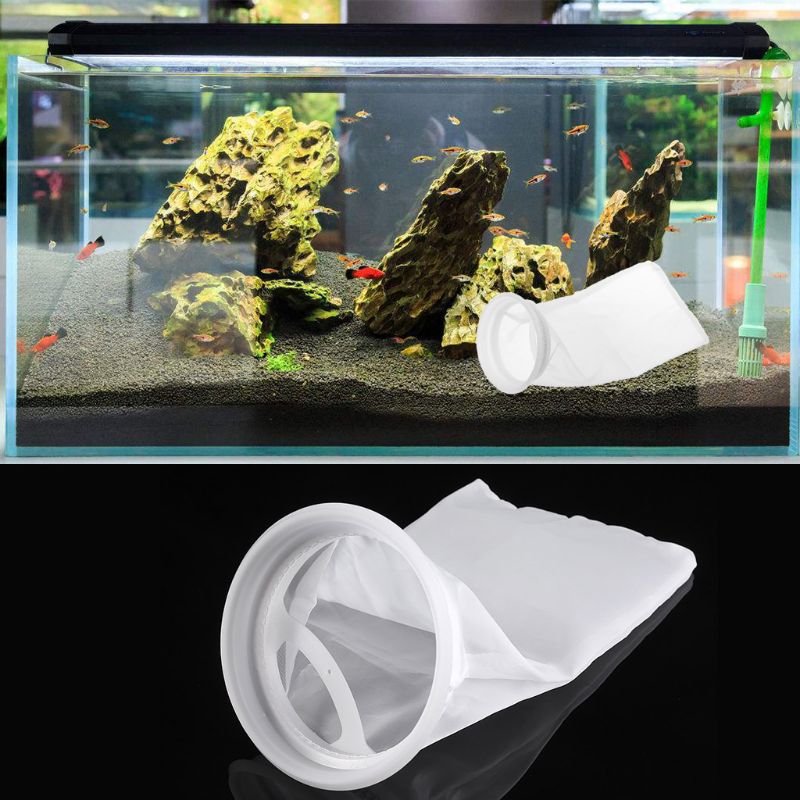 Filter Socks 200 Micron 4 Inch Ring by 10 Inch Long Premium Aquarium Nylon Filter Bags with Plastic Rings