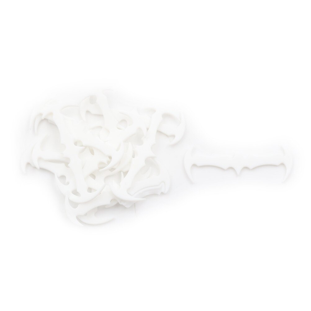 12PC Silicone Shoes Lace Elastic Plastic White Black Grey Silicone Adult Children Bat Shape Elastic Shoelaces: White