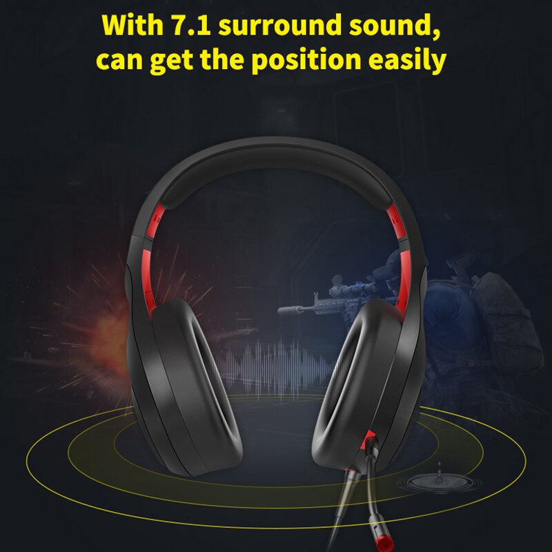 Somic GS301 Stereo Wired Gaming Headphones over Ear with Mic Voice Control for Laptop Computer Gamer Bass Effect(USB 7.1): Default Title