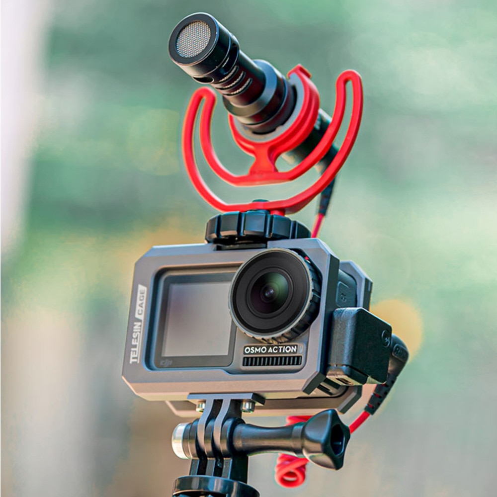SMALLRIG Cage for DJI Osmo Action 6 (Advanced Edition), Aluminum Alloy Camera Cage with Cold Shoe, Wrist Strap, Lens Cover, Protective Frame with 1/4-20 Locating Holes, Action 6 Accessories - 5887