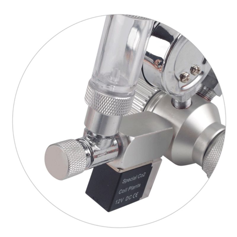 Aquarium CO2 Regulator Mini Dual Gauge Display with Bubble Counter Check Valve Q39B