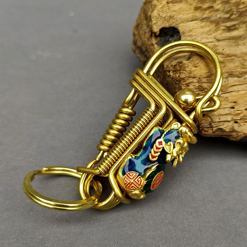 Aufrichtig Kreative Karabiner Brassiness Schlüsselanhänger Hand-gemacht Durcheinander Schlüssel Halfter Edelstahl Auto Schlüssel Schnalle unisex
