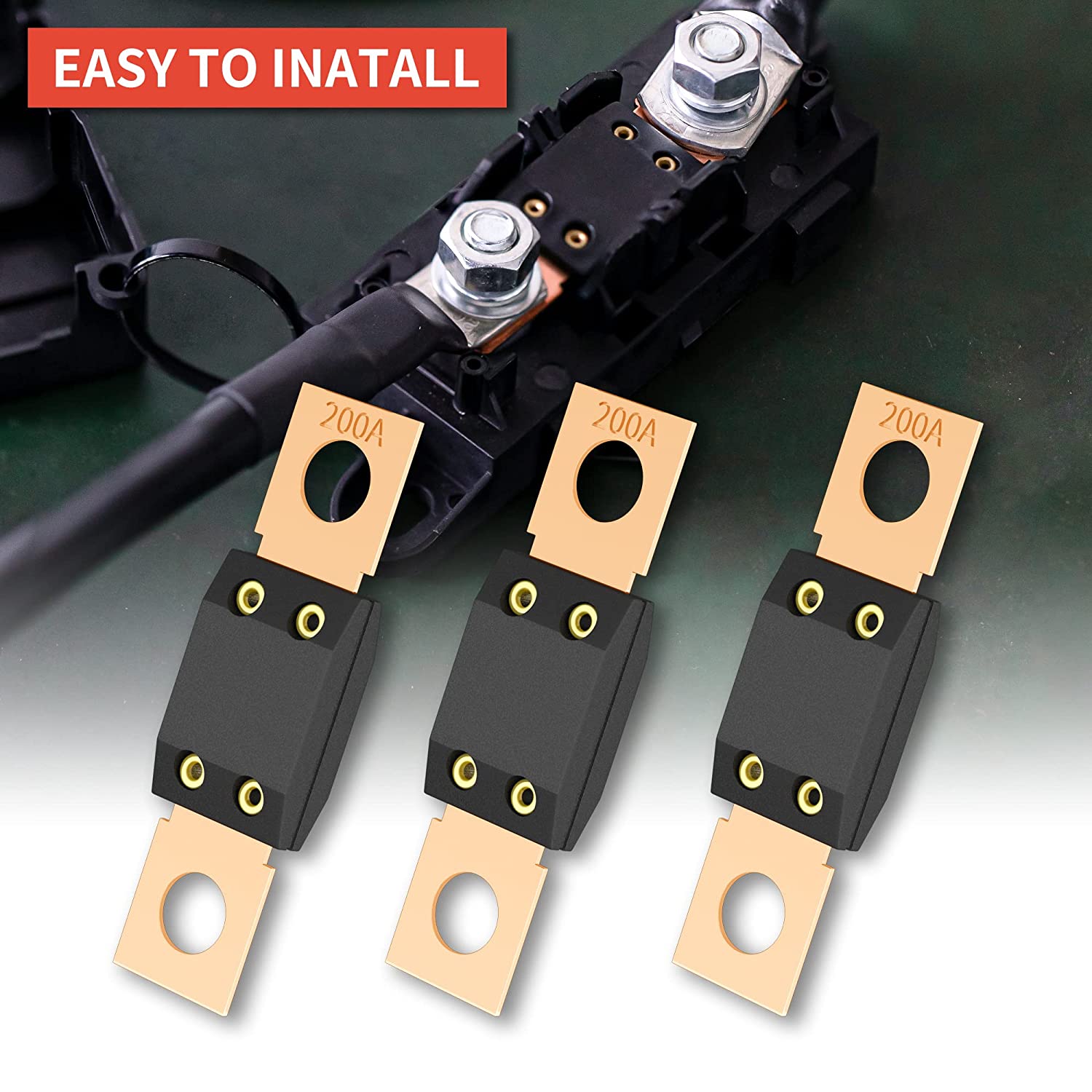 Fusible MEGA ANL para coche, 5 uds., bolt-on 80A 100A 125A 150A 200A 250A 300A, montaje de perno, fusible automotriz para coches, camiones, construcción