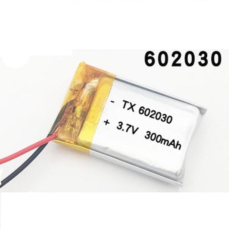 300mAh 3.7V 602030 lithium polymère batterie Rechargeable pour haut-parleur Bluetooth MP3 MP4 montre intelligente sans fil carte Selfie bâton