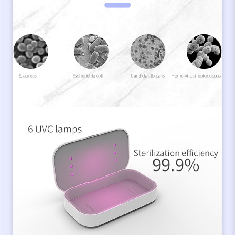 Draagbare Uv Sterilisator Box Voor Sieraden Telefoon Sterilisator 10W Draadloze Opladen Uv Desinfectie Doos Persoonlijke Desinfectie Pass Epa