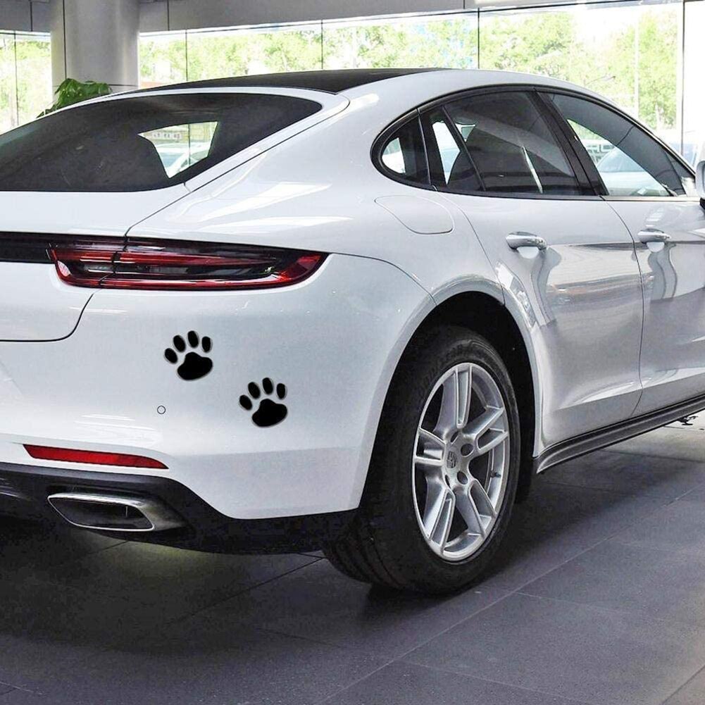 2Pcs/Set Footprint PVC Sticker Paw Car Sticker Cat Dog Footprint Decals Bumper Windshield Door Mirror Refrigerator Wall