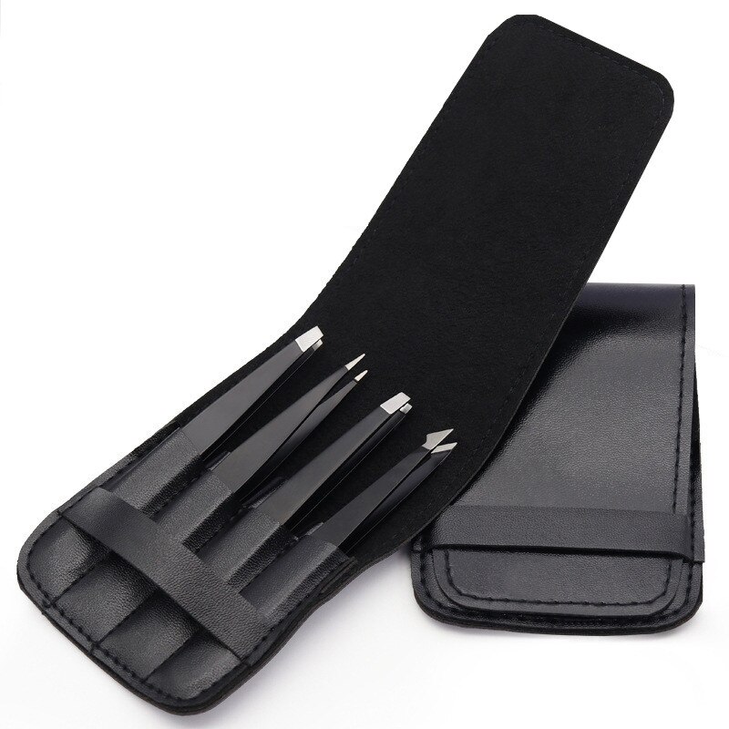 Ensemble de pincettes en acier inoxydable antistatique, outils d'entretien, ciseaux de beauté, pincettes de précision, outils de réparation pour sourcils 4/5 pièces: 4pcs