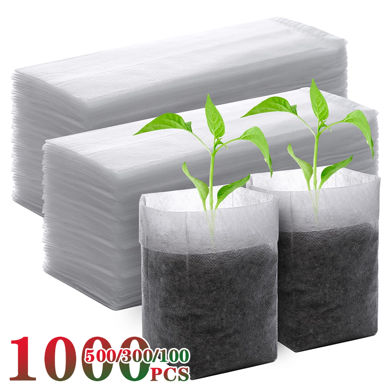 100-1000PCS Fabric Plant Seedling Bags for Vegetables Flowers Herbs and Plant Growth Eco Friendly Nursery Pots Gardening Bags