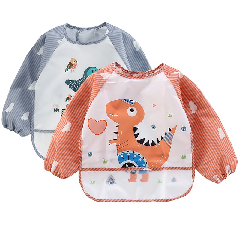 0-3Y Cartoon animali bavaglini per bambini bavaglino per bambini grembiule a maniche lunghe impermeabile per bambini alimentazione Burp panni bavaglino roba per bambini