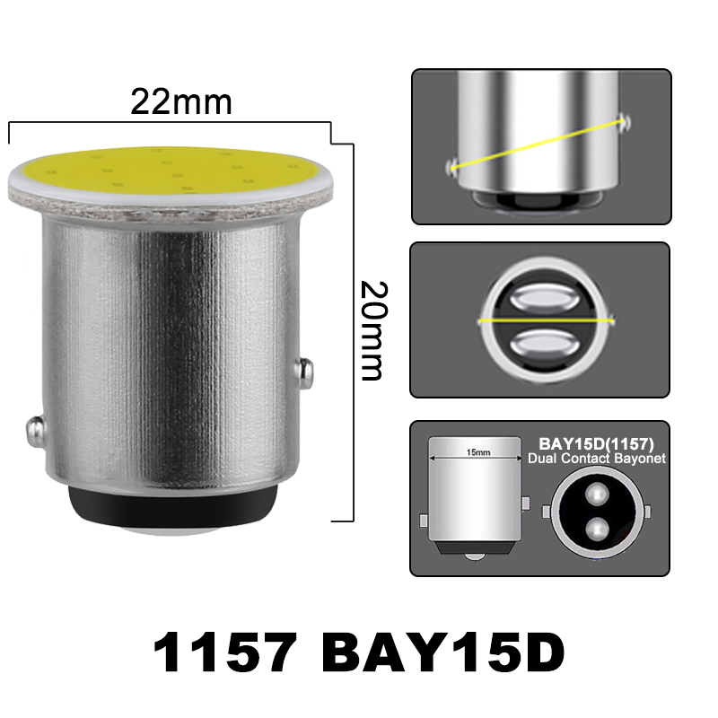 2/6/10 pz Lampadine portato per auto pannocchia P21W 1156 BA15S Indicatore di direzione Baia15D 1157 Freno di stazionamento inverso Lampade di arresto 12V 7000K Bianco Rosso