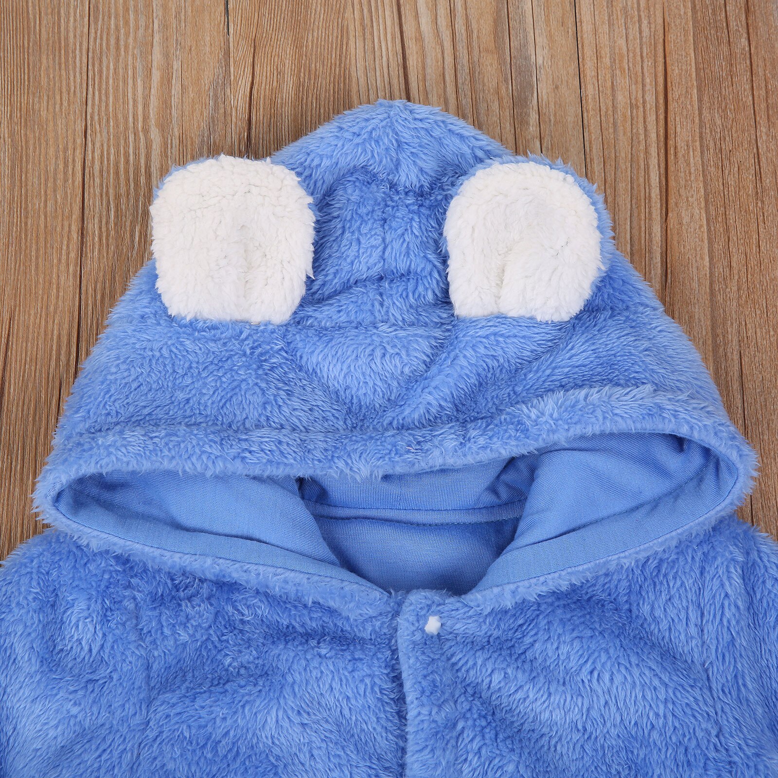 Kleinkind Baby Mädchen Jungen Footies Neugeborenen Langarm Solide einreiher Mit Kapuze Plüsch Strampler 0-12M Overall