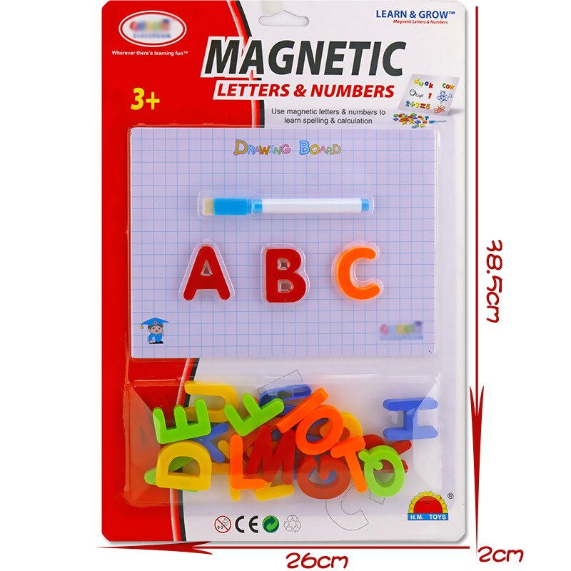 Early Learning Kleurrijke Magnetische Onderwijs Letters Cijfers Magneten Alfabet Met Pen Tekentafel Voor Kinderen 1 Set