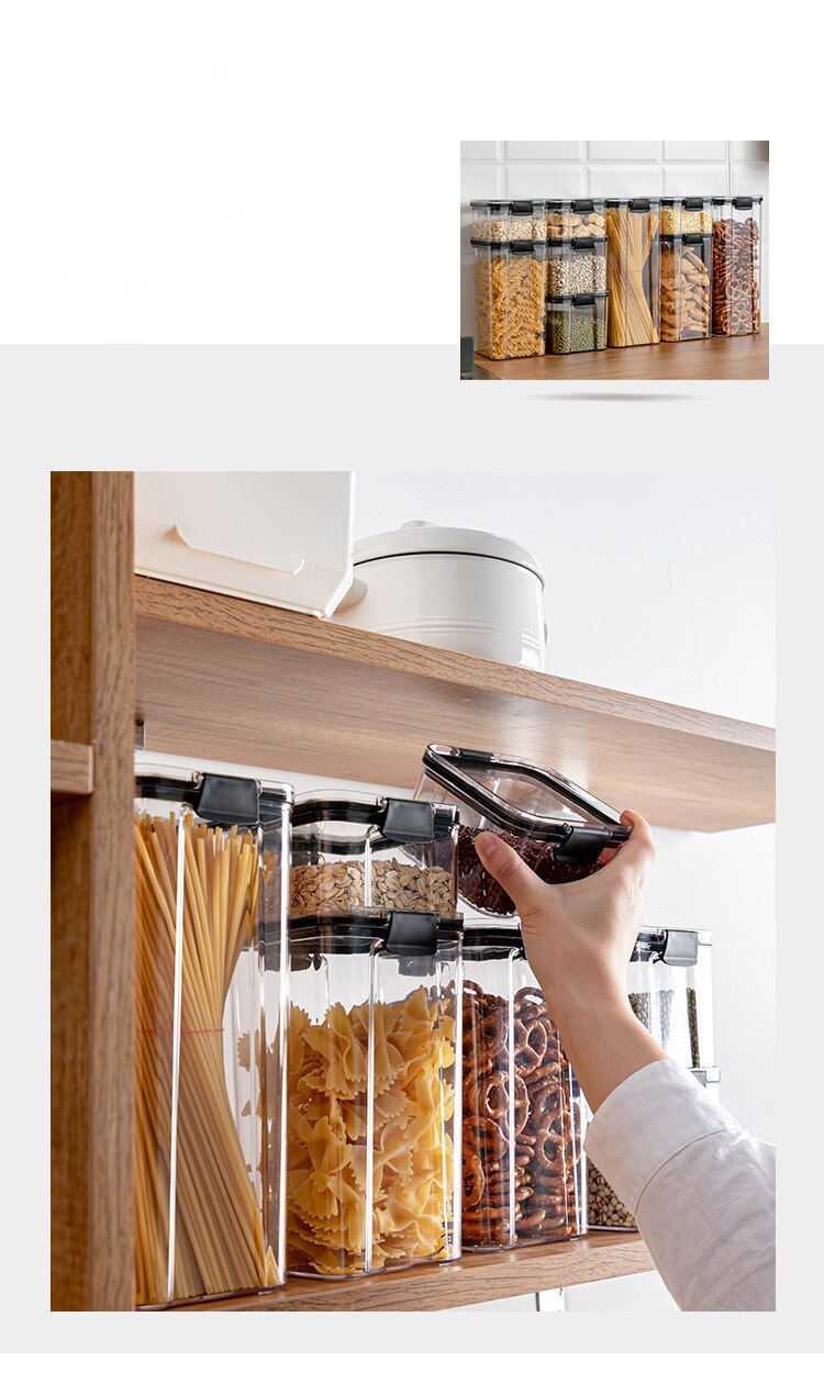 Set food storage container plastic kitchen refrigerator noodle box multi-grain storage transparent sealed storage containers