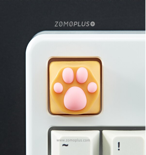 Key cap mechanical keyboard keycap personality ,Cute cat paw Modeling keycap ABS silicone keycaps MX axis,Z18: Orange pink