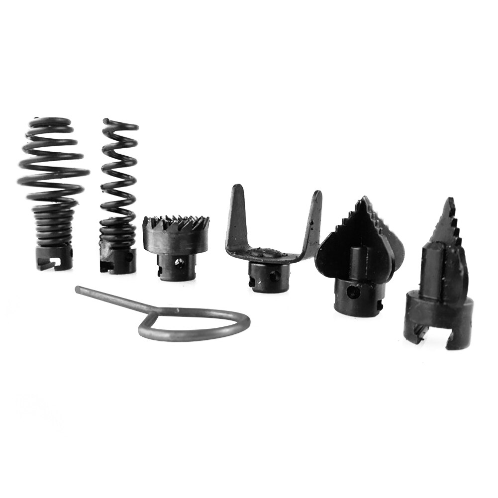 7pcs/set Cleaning Machine 16mm Portable Home With Key Drain Pipe Dredge Cutter Heads Manganese Steel Durable Tool