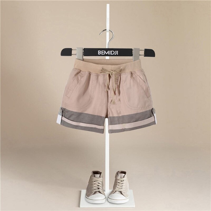 Mærke sommer børn shorts bomuldsshorts til drenge piger shorts småbørn trusser børn strand korte sportsbukser babytøj: Khaki / 24m