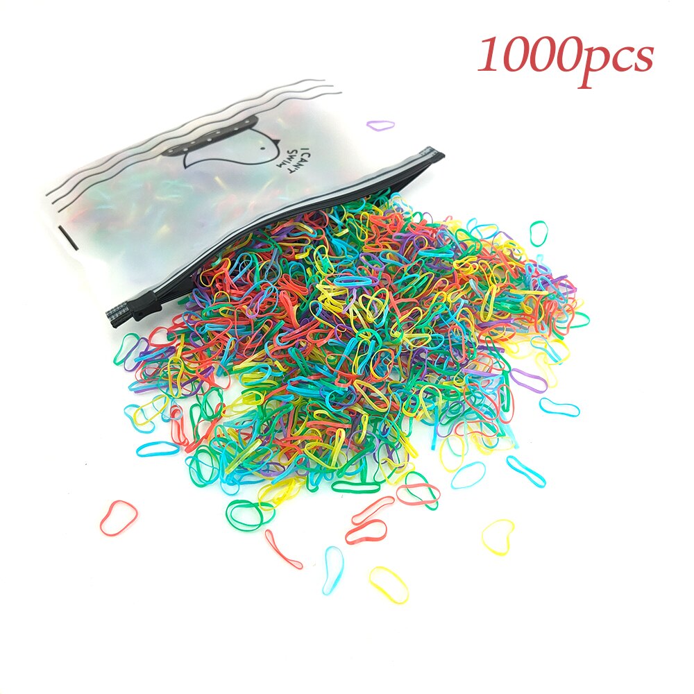 Coleteros elásticos de varios colores para niña, gomas para el pelo, Mini anillos para el pelo, banda de goma para niña, accesorios para el cabello de princesa: 1239-C-1