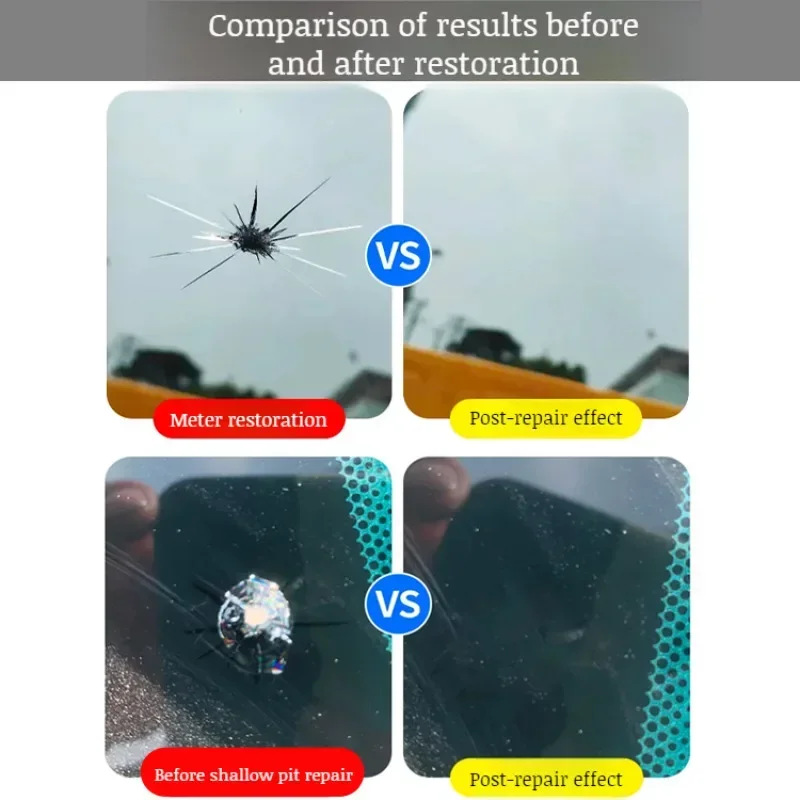 Reparationssæt til bilrude til ridser, revner og skår, reparation af glas, reparationsværktøj til køretøjsruder
