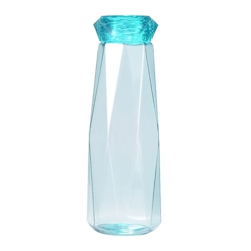 Botella de agua de cristal deportiva, frasco de cristal colorido con forma de pareja, de cristal de agua, 620ml: Blue