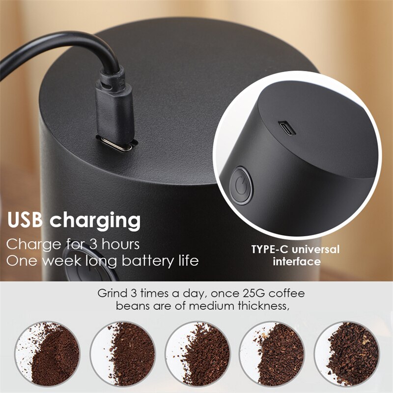 Mini Electric Coffee Grinder Automatic Coffee Machine Portable Coffee Beans Grinder Machine USB Nuts Herbs Grains Mill For Home