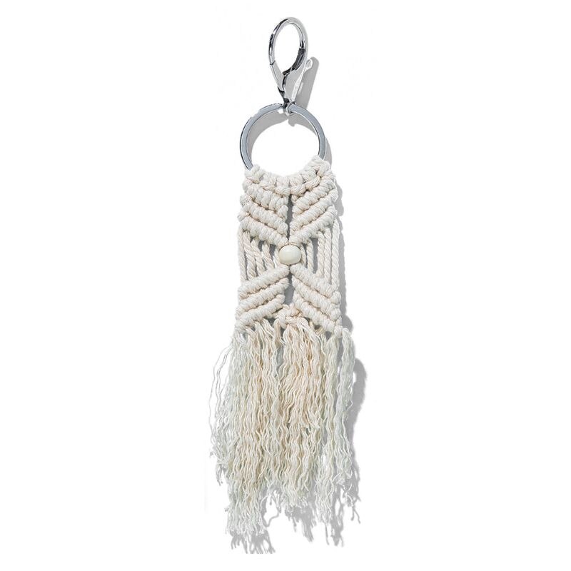 Mini Macrame Keychains Boho Macrame Bag Charms with Tassels Handcrafted Accessory for Car Key Purse Phone Wallet Unique Wedding: I