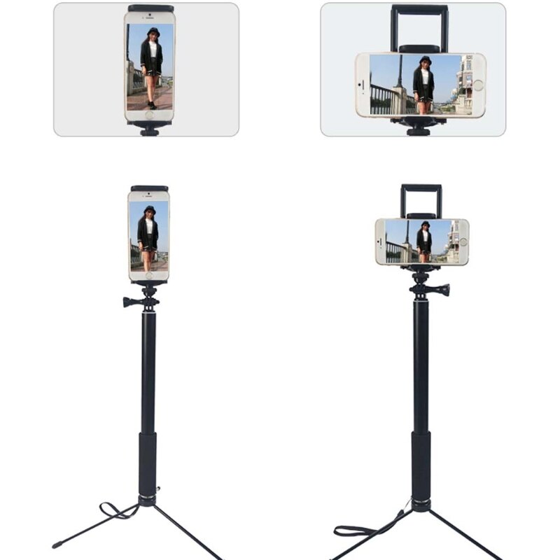 1.5m/2m laajennettavaa selfie stick -jalustajalkaa iphone ipad dslr android goprolle
