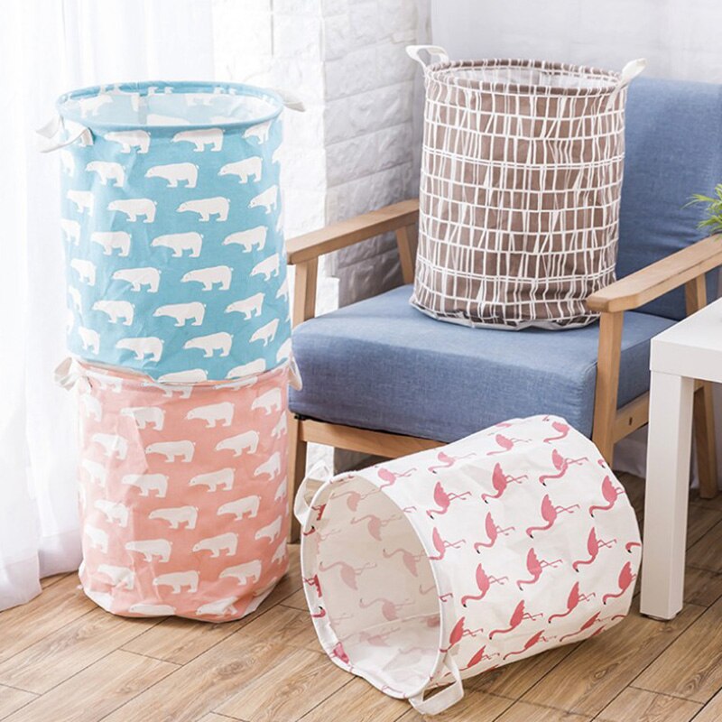 Waterproof Folding Laundry Basket Toy Storage Box Large Bag Cotton Washing Dirty Clothes Big Laundry Basket Organizer Bin Handle