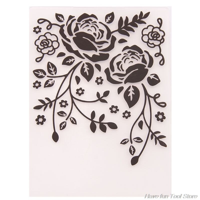 Plastic Embossing Folder Template DIY Scrapbook Photo Album Card Making Decoration Crafts Flower F17 21