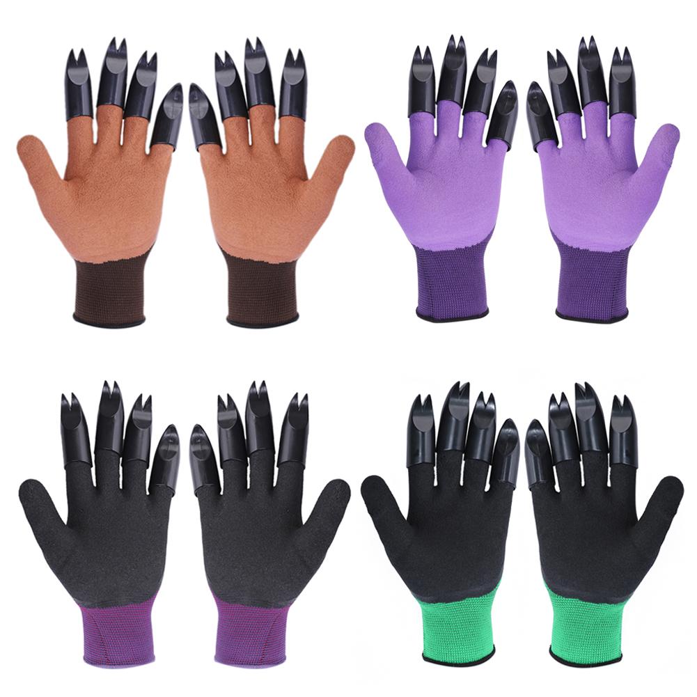 Guantes de jardín con garras de plástico ABS, guantes de goma para jardín, jardinería, excavación, plantación, herramientas de uso doméstico resistentes al agua para exteriores