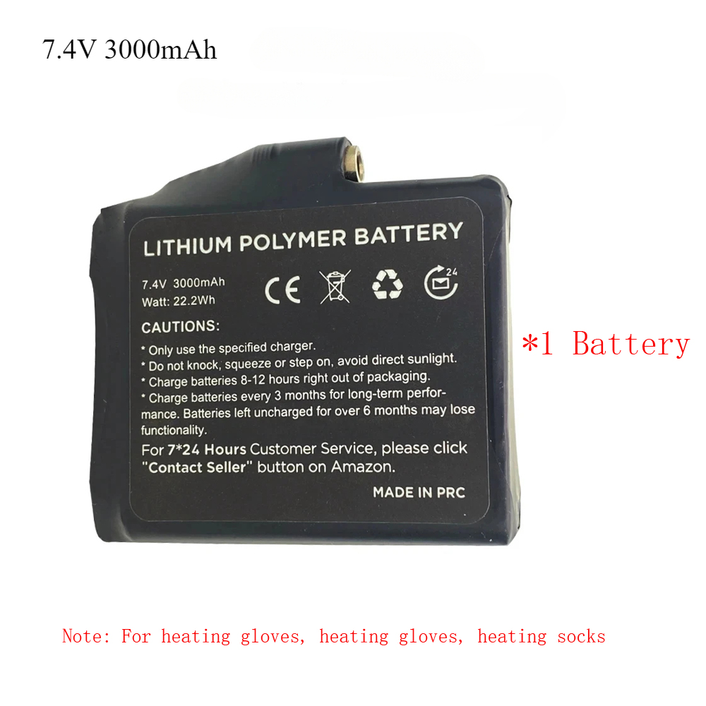 Winter Heated Socks Batteries 7.4V 3000mah 5V 5000mah Li-Polymer Battery Packs For Warm Gloves Clothes Hat Charger Power Bank: Red