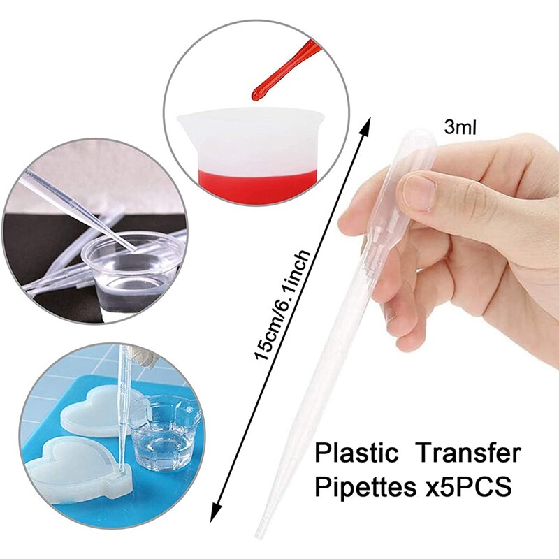 Silicone Measuring Cups For Epoxy Resin, Reusable Mixing Cups Jugs Resin Casting Container With Mixing Sticks For Resin
