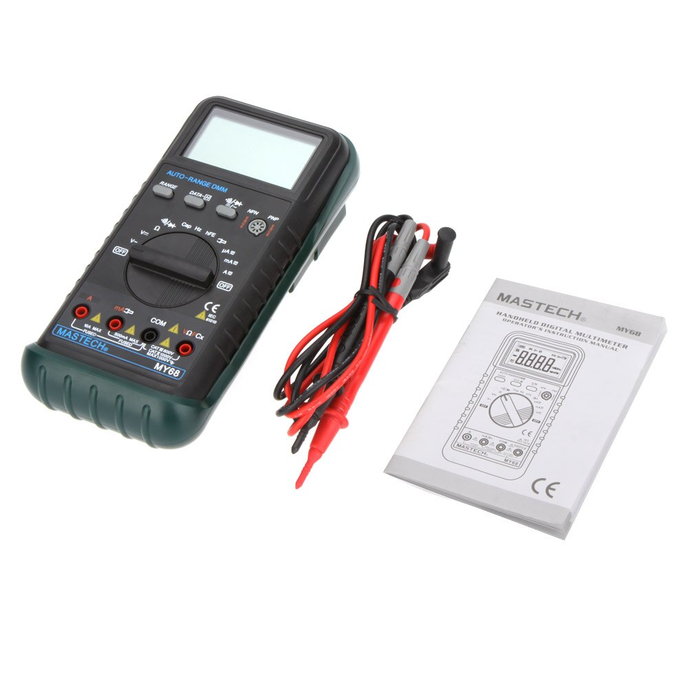 MASTECH MY68 Handheld LCD Auto/manual Range DMM Digital Multimeter DC AC Voltage Current Ohm Capacitance Frequency Meter