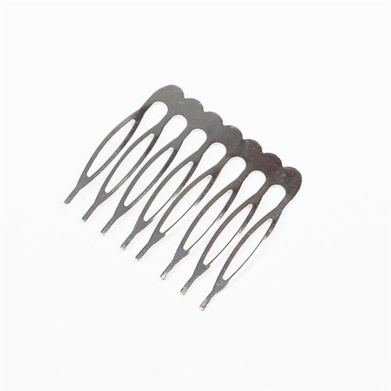 10 sztuk metalowe złote zęby spinki do włosów grzebienie puste szpilki spinki do włosów z otworami dla DIY do włosów łuki komponenty do wyrobu biżuterii akcesoria: Rhodium 8