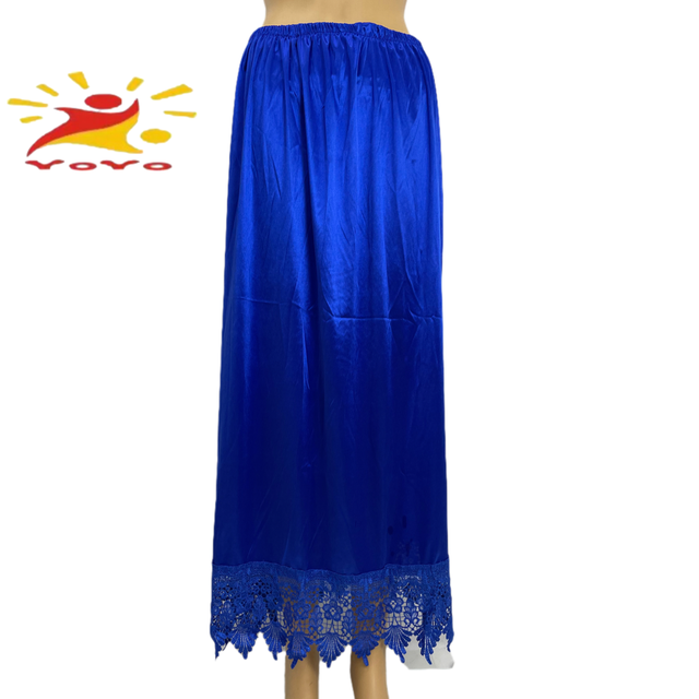 Jupon demi-long en dentelle pour femmes, , sous-jupe, dentelle, vêtements d&#39;intérieur, robe courte, jupon, HB122: Bleu