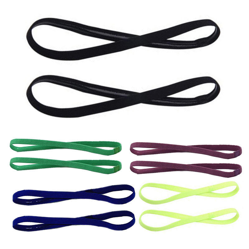 Bandas para el pelo para hombre y mujer, cinta para el pelo de Color caramelo, cinta deportiva antideslizante para correr, banda elástica de goma para el sudor, accesorios para el cabello de fútbol, 5 uds.