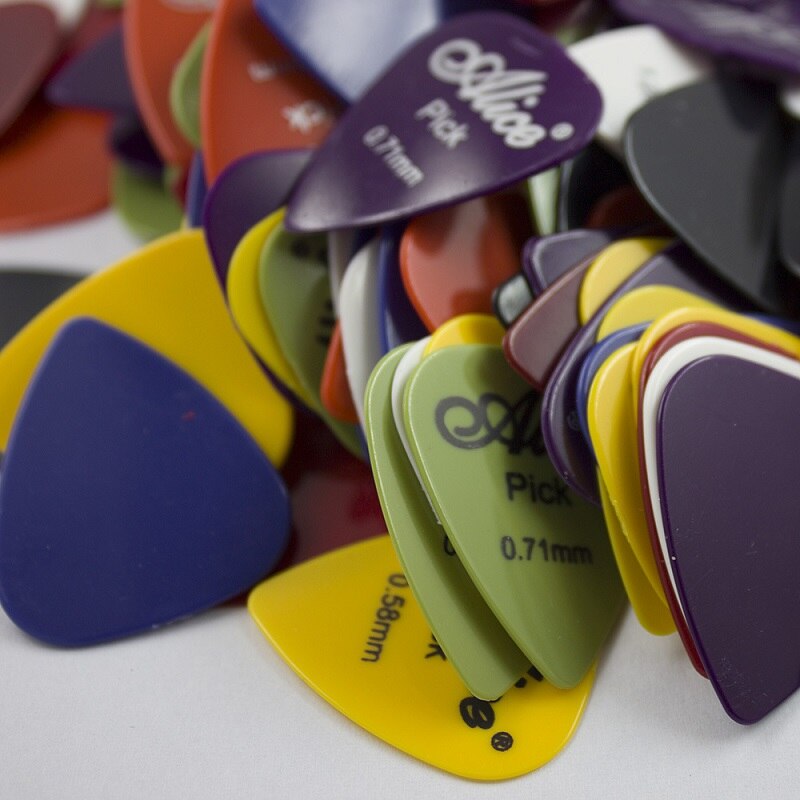 Púa de guitarra eléctrica ABS de colores, púa acústica para música, 0,58/0,71/0,81mm/0,96/1,2mm/1,5mm de grosor, púas de guitarra con embalaje variado