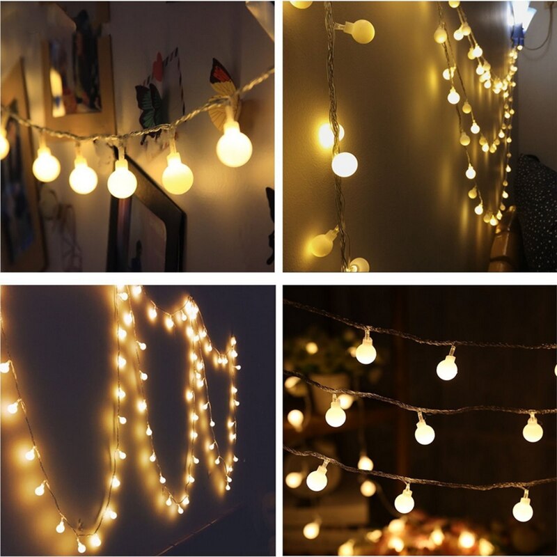 10m 20m 30m 50m 220v fairy girlander led bollslinga lampor vattentät dekorativ lampa för julgran bröllop heminredning