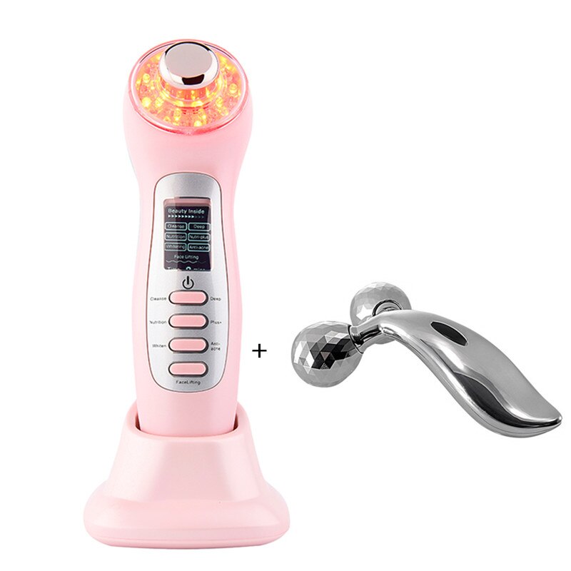 ultraschall 3MHz Galvanische 7 in 1 Haut Gesichts Pflege LED Blau verrotten Licht Photon Mikro-strom Aufzug hautstraffung Schönheit Gerät: 3