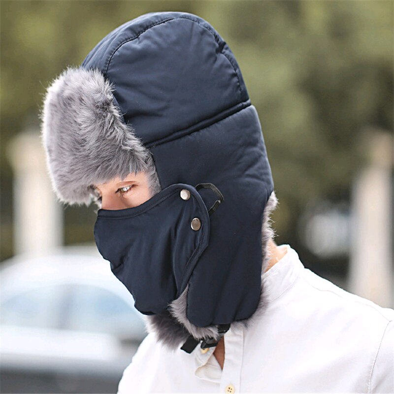 Varm fortykning bomull pels øreklaff vinter bomber hattemaker menn kvinner holder varmen snø caps russiske bomber hattemaker  cy0017