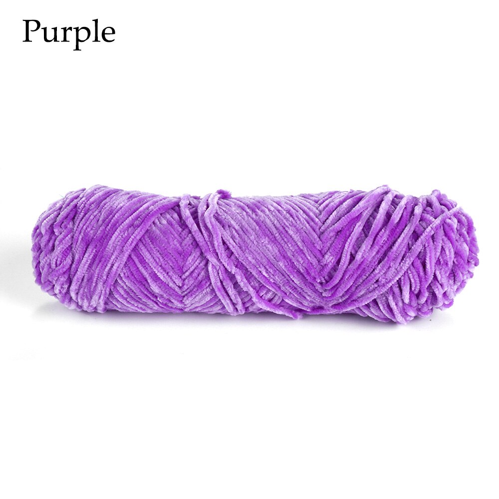 100g Hand geweven Garen Fluwelen Garen Getexturiseerde Polyester Gemengd Katoen Suggereren DIY trui sjaal lijn 4 MM- 5 MM Breien Garen Hand: Paars