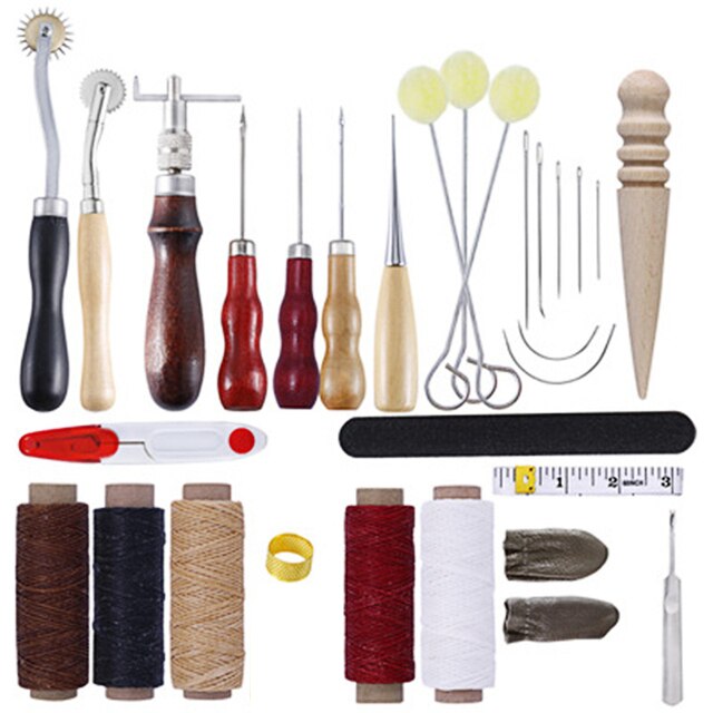 Miusie Lederen Naaien Kit Leer Hobbygereedschappen Set Hand Naaien Priem Stiksels Punch Carving Werk Zadel Groover Set Voor Beginners: type10