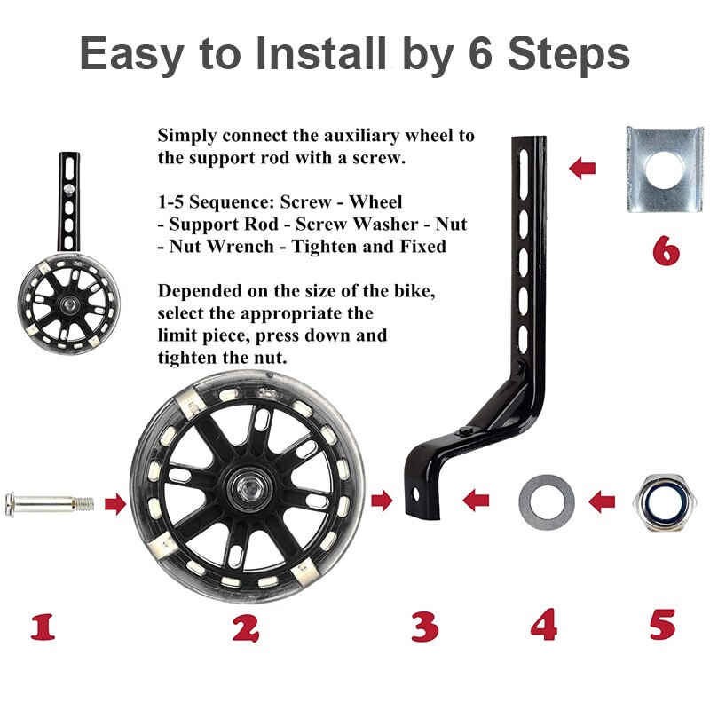 1 Paar Fiets Stabilisers Training Wielen Kids Kinderen Fiets Balans Extra Wiel Fietsen Accessoires Voor 12-20 "Fiets