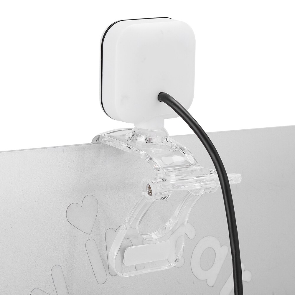 Built-in Microphone Computer Camera Webcam PC Accessory 480P White with Transparent Clip web camera